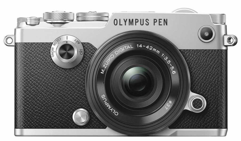 Olympus PEN-F zilver + 14-42mm Pancake EZ zwart