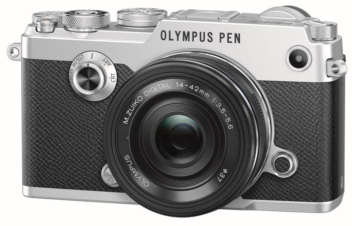 Olympus PEN-F zilver + 14-42mm Pancake EZ zwart