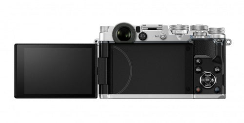Olympus PEN-F zilver + 14-42mm Pancake EZ zwart