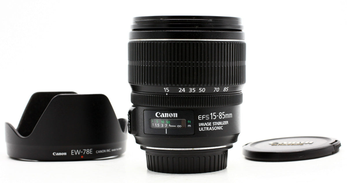 Canon EF-S 15-85mm F/3.5-5.6 iS USM + EW-78E zonnekap occasion