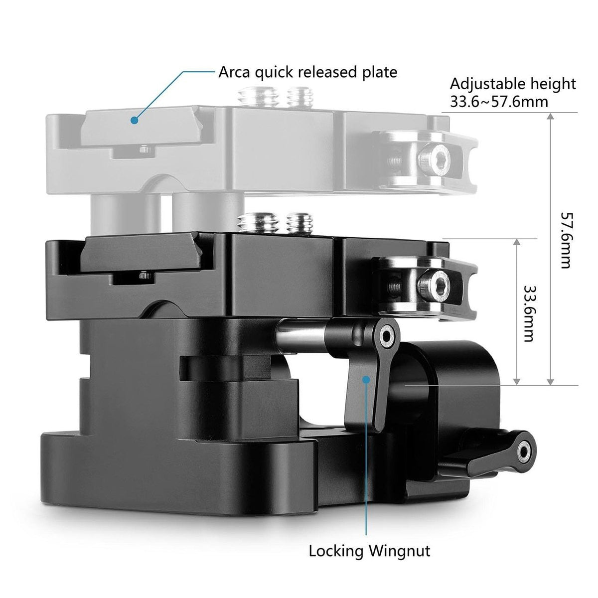 SmallRig 2092 Universal 15mm Rail Support System Baseplate