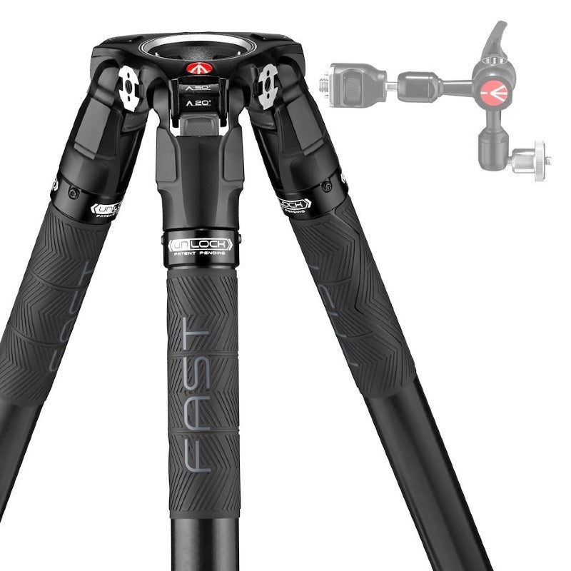 Manfrotto MVK504XTWINGA 504X Video head + aluminium Twin Leg GS tripod kit