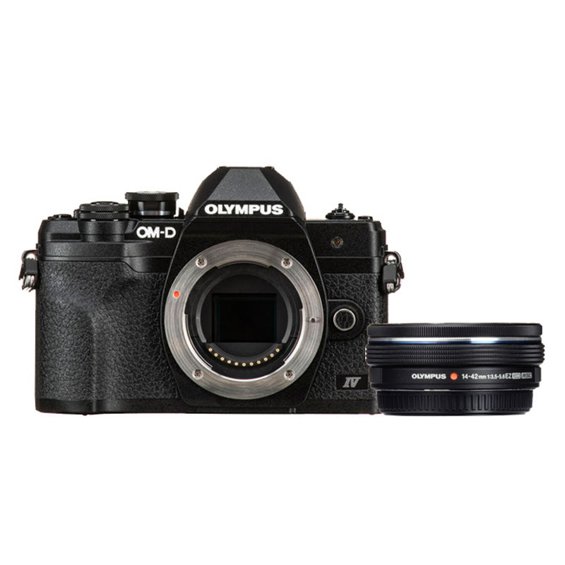 Olympus OM-D E-M10 Mark IV System Camera in black + 14-42mm EZ Lens in black