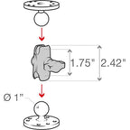 Ram Mounts Double Socket Arm B Ball A Length