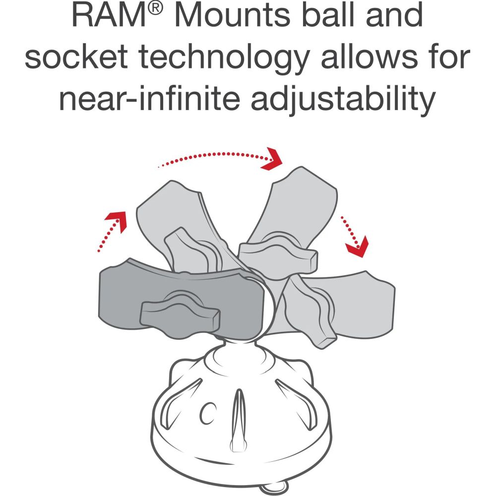 Ram Mounts Unpd W Short Arm Suction X-Grip