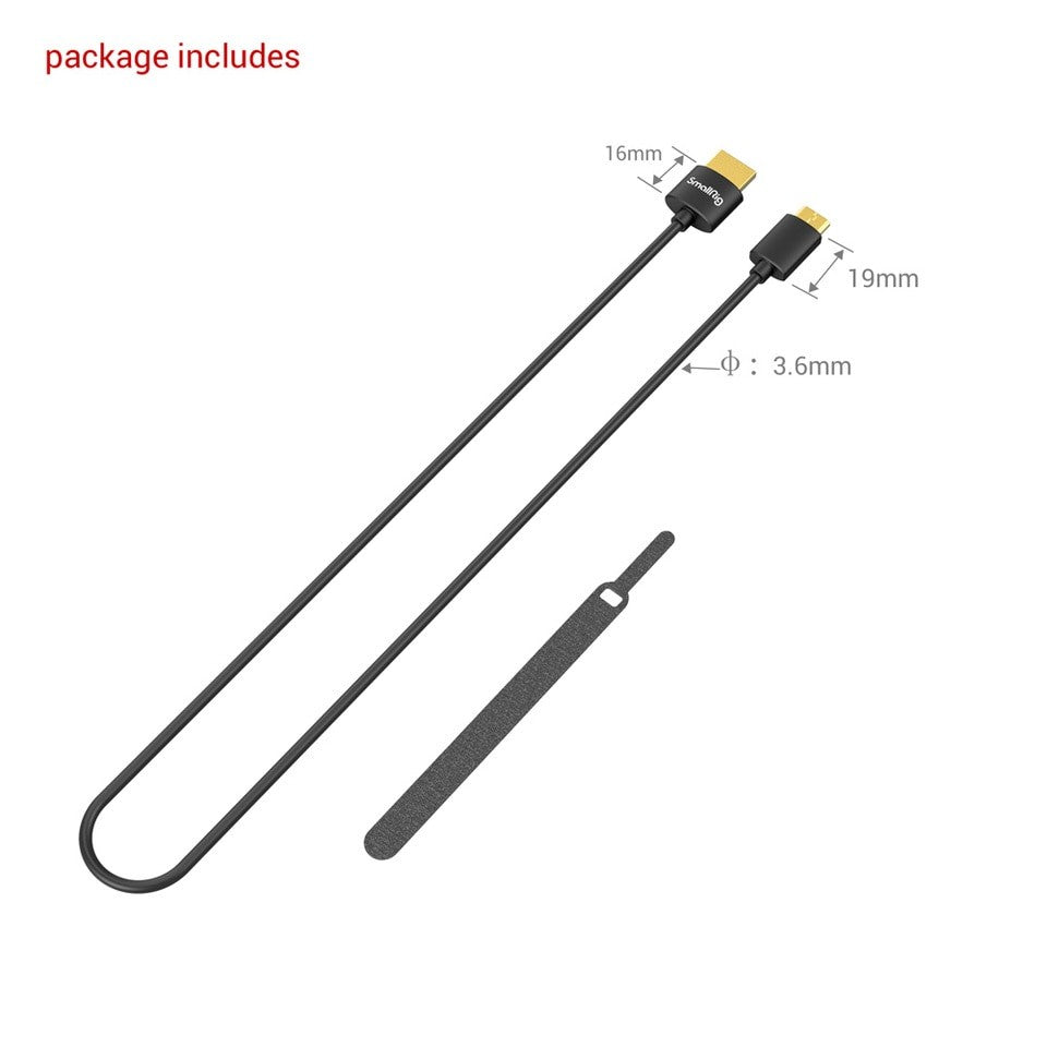 SmallRig 3041 Cable HDMI 4K ultrafino (C a A) 55 cm