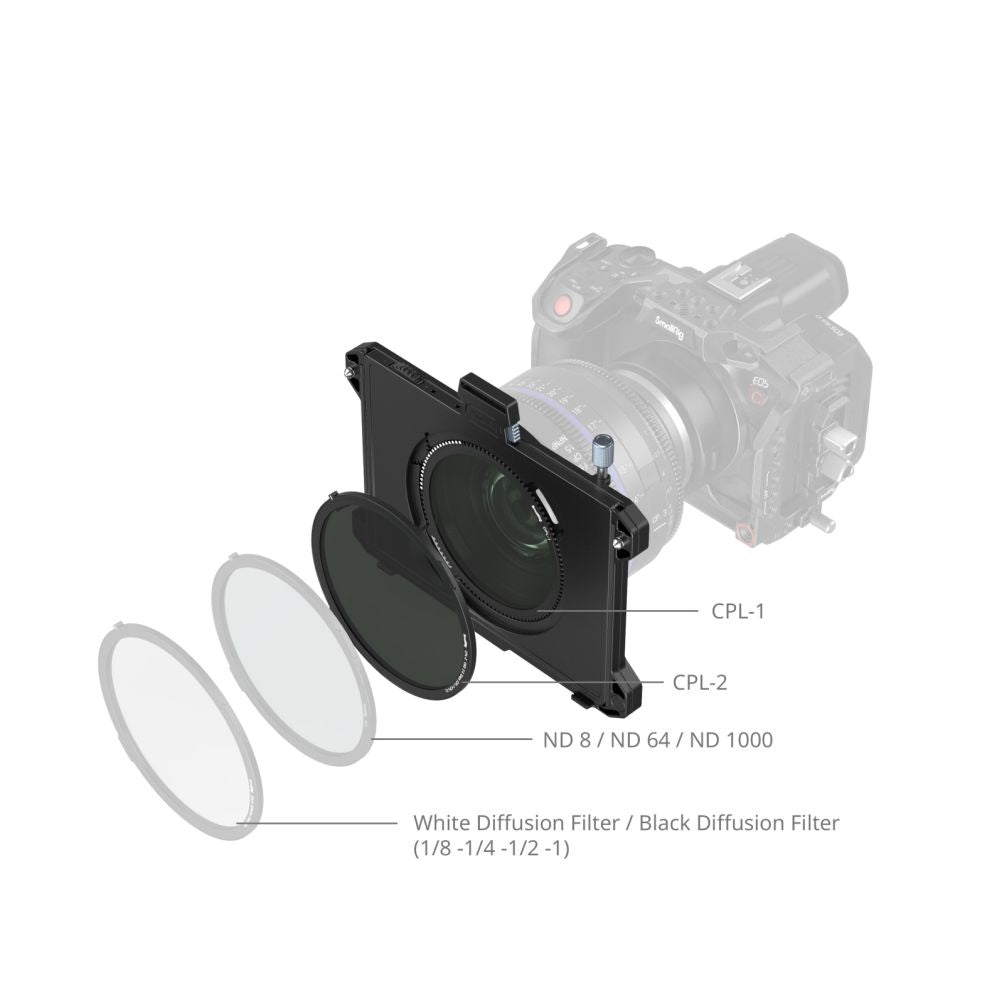 Kit de caja de mate SmallRig 5011 con filtros CPL y VND