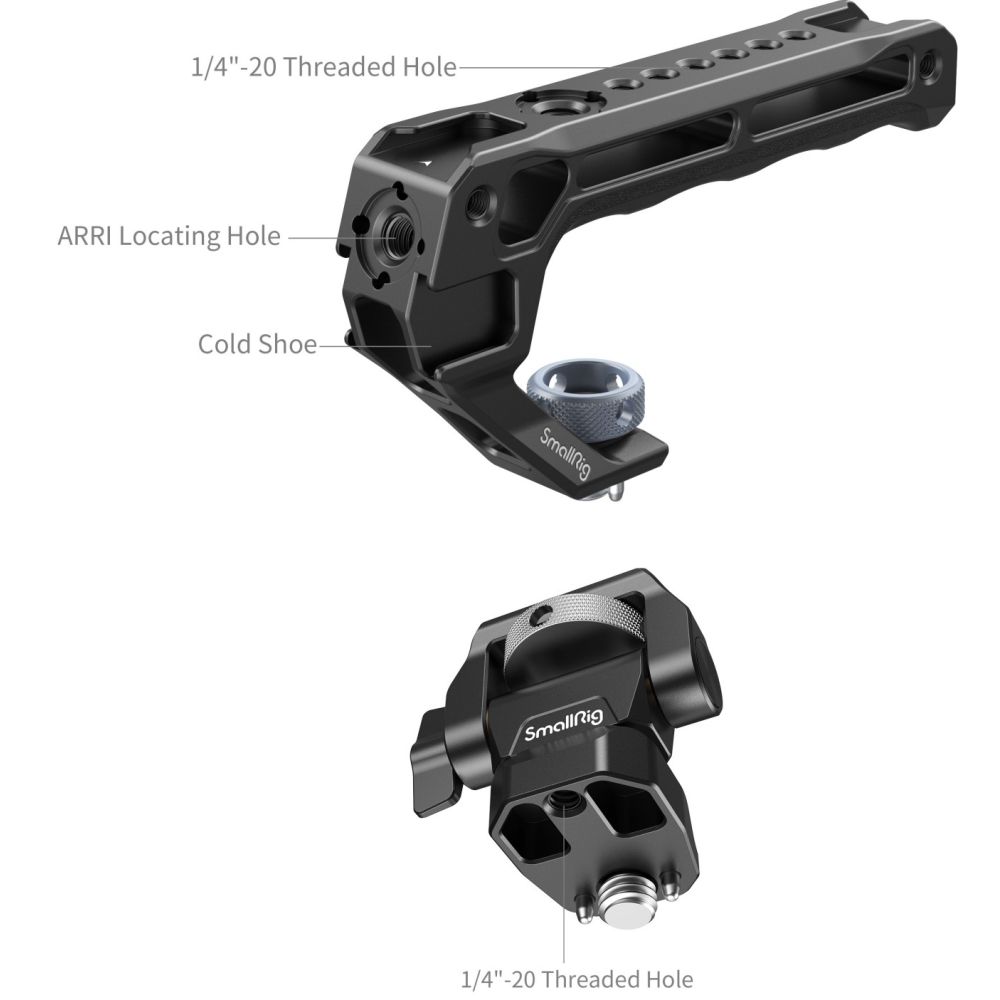 SmallRig 5323 Asa superior con kit de soporte para monitor (Compatible con tornillo ARRI de 3/8"-16)