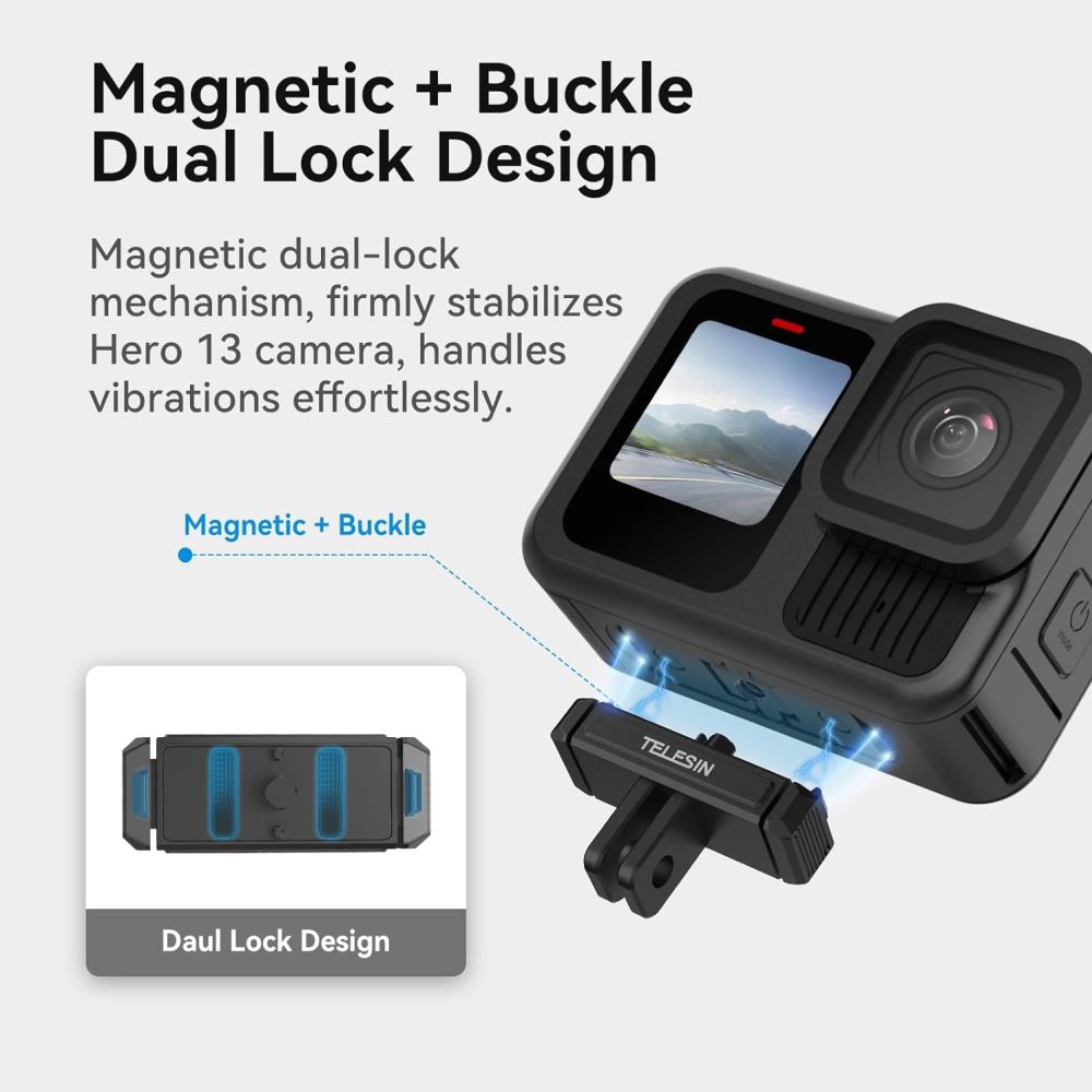 Montura magnética de plástico Telesin Latch para GoPro Hero 13