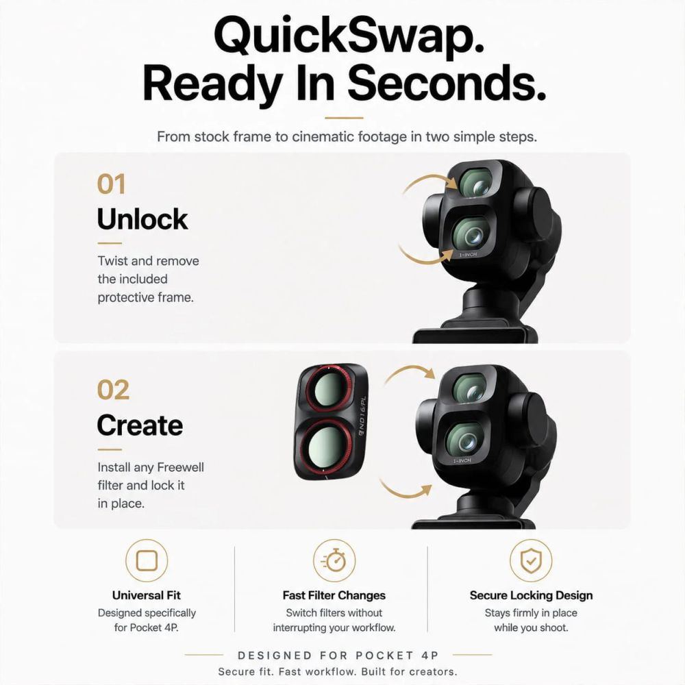 Freewell Osmo Pocket 4P ND1000 Filtro - Blanco
