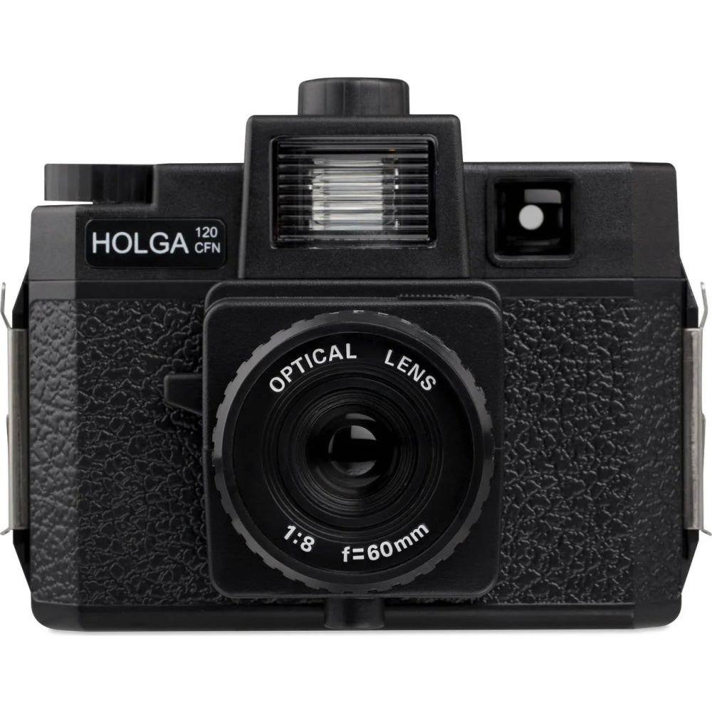 Juego de cámara de rollo Holga 120GCFN con objetivo óptico de cristal (incl. película B+W+batería)