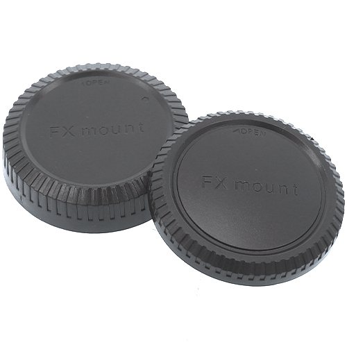 Kamera Express Tapa del cuerpo y tapa trasera del objetivo para Fuji X-Mount