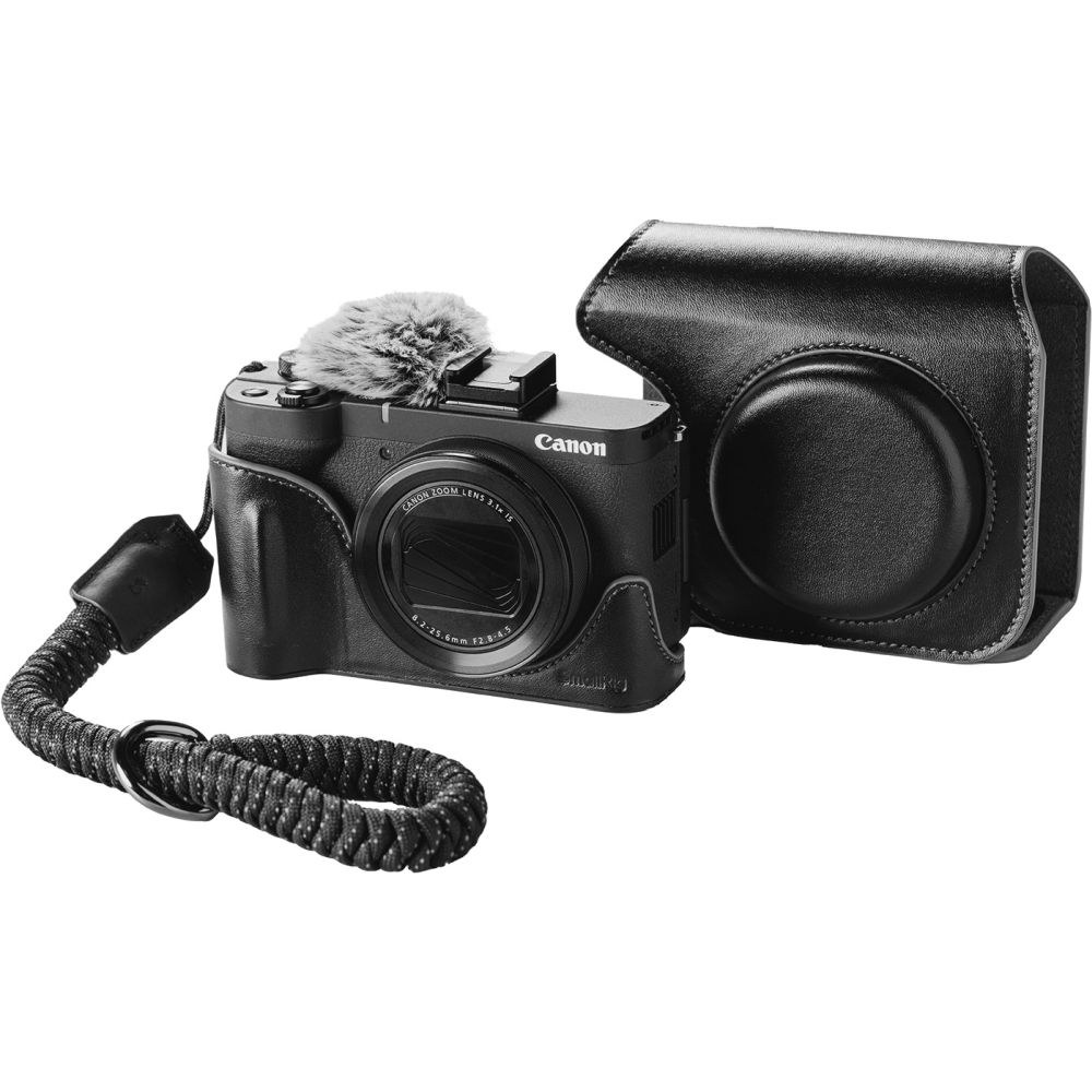 Estuche de cuero SmallRig 5386 para Canon PowerShot V1, negro