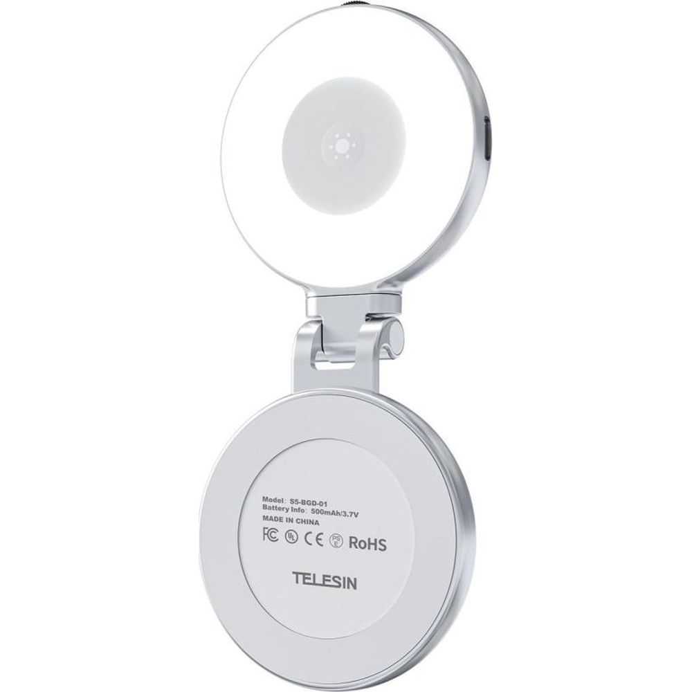 Telesin C03 Selfie Light MagSafe giratorio + espejo - plateado