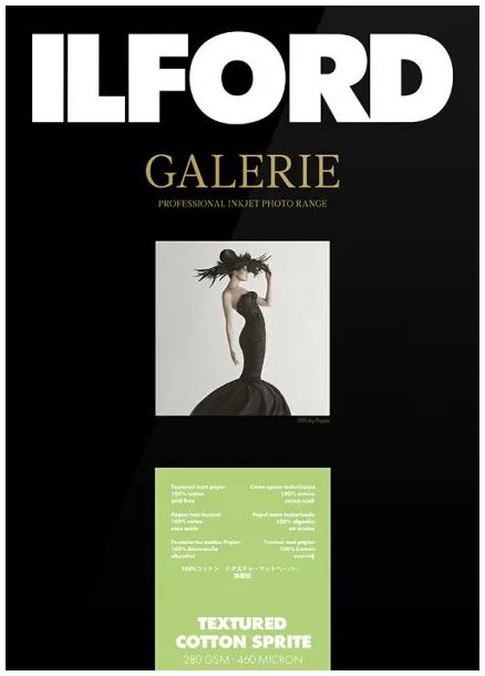 ILFORD GALERIE Algodón Texturado Sprite 280gsm A3+ - 329mm x 483mm