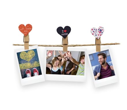 Paquete de 10 clips de diseño ''Corazón'' Fujifilm INSTAX
