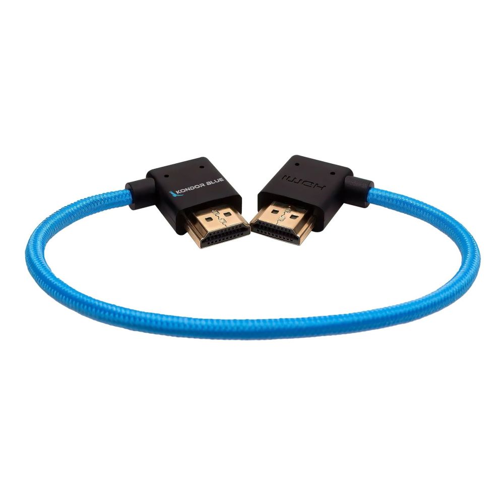 Kondor Azul 12" Cable recto HDMI completo de ángulo recto a ángulo izquierdo, Kondor Azul