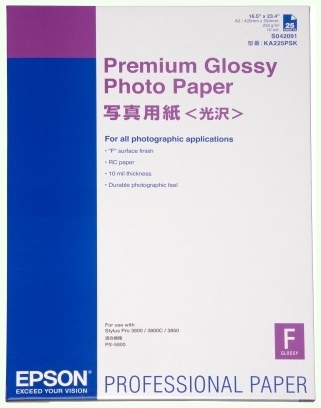 Papel Fotográfico Premium Brillante Epson A2 25 hojas