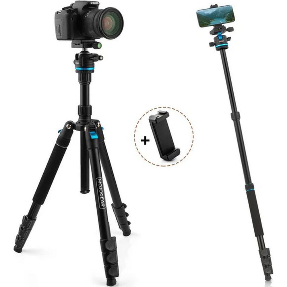 Trípode Mojogear Swift de 175 cm con monopié y soporte para teléfono