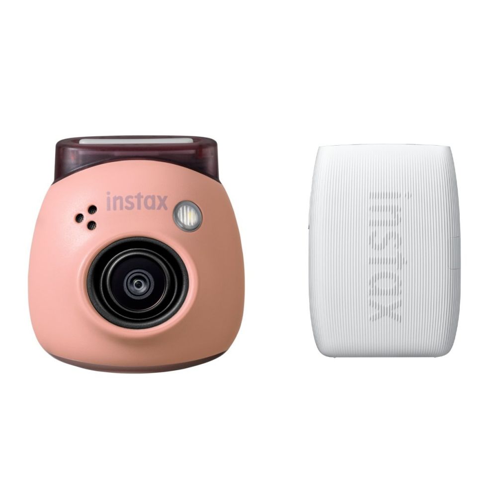Cámara digital Fujifilm INSTAX PAL, Rosa empolvado + impresora mini Link 3, Blanco arcilla