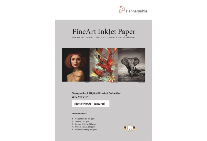 Hahnemuhle Sample Pack Matt FineArt Textured A3 Plus x 12 Hojas