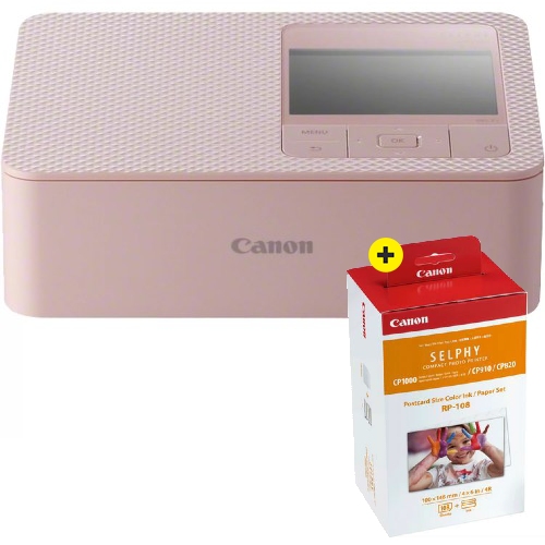 Canon SELPHY CP1500 Rosa + Papel RP-108 10X15, 108 impresiones