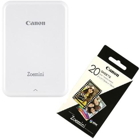 Canon Zoemini Mobile Photo Printer White + 20 Sheets - Photospecialist