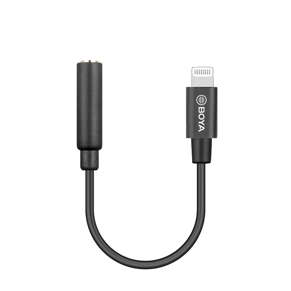 Boya BY-K3 Cable Adaptador de 3.5mm Hembra TRRS a Lightning Macho