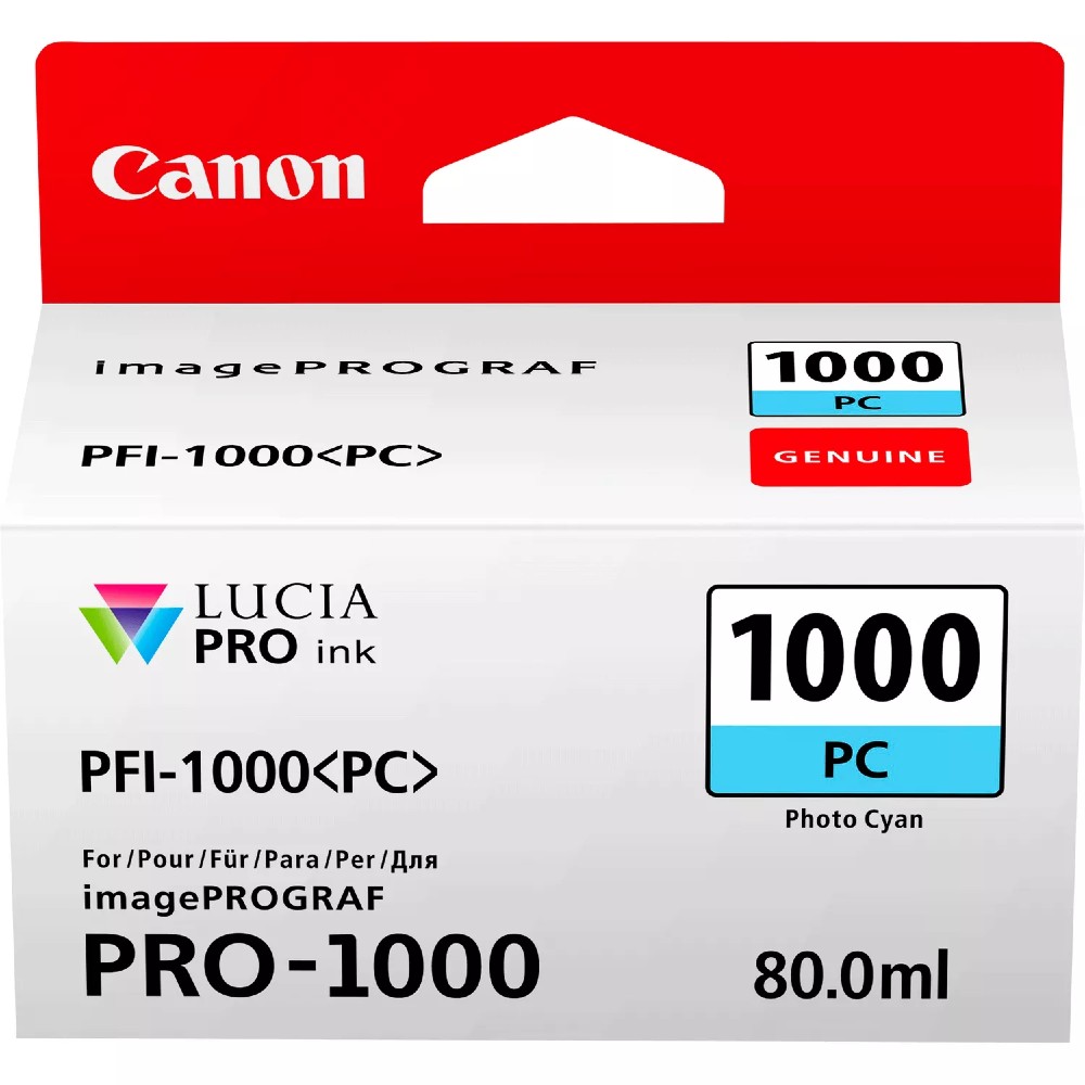 Tinta Canon PFI-1000PC Color Foto Cian