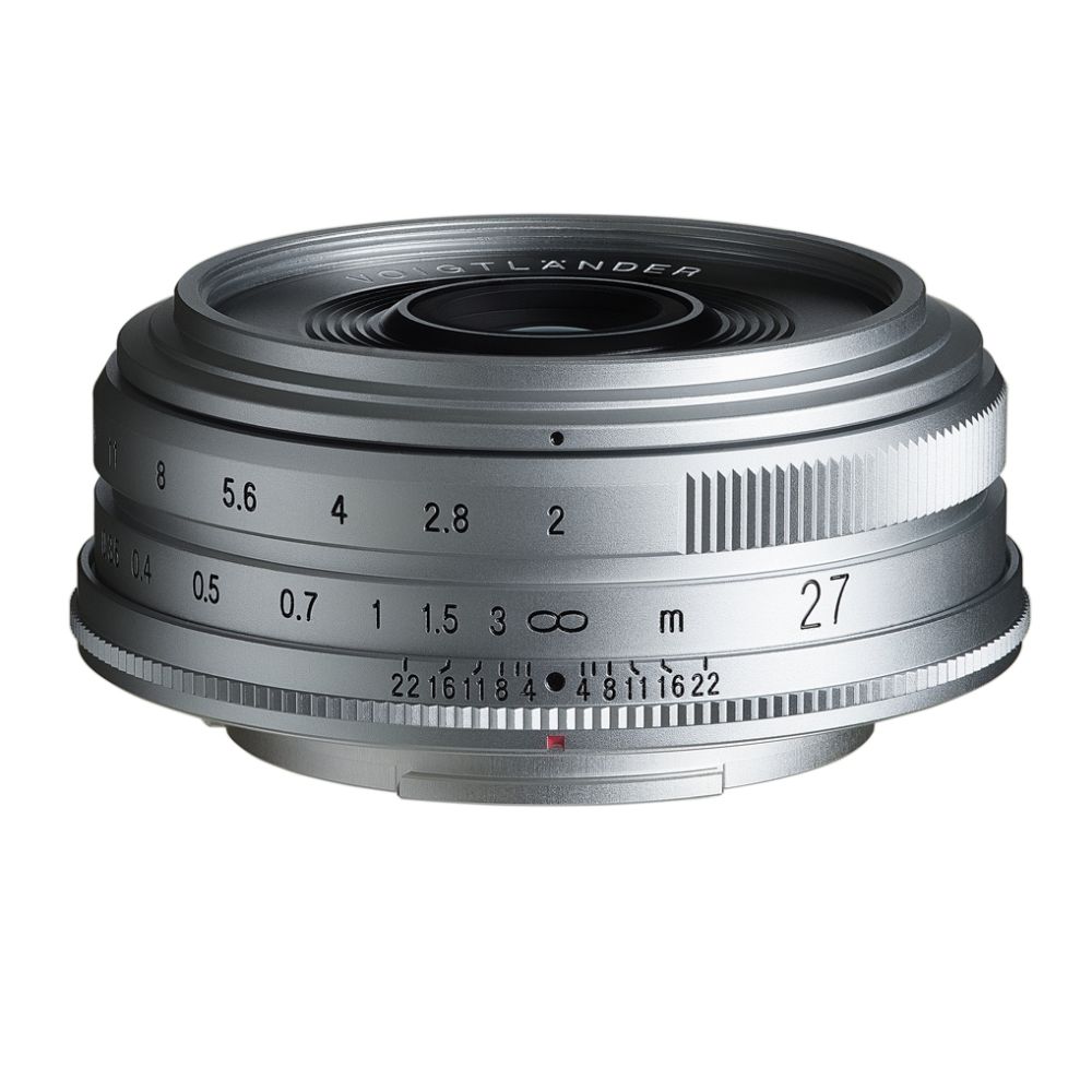 Voigtlander Ultron 2.0/27 mm, lente plateada con montura X