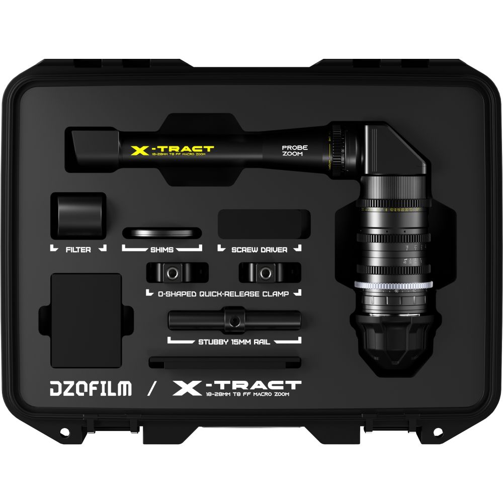 Lente macro zoom DZOFilm X-tract 18-28 mm 360 grados T8 FF Peri Probe con montura PL (metro)