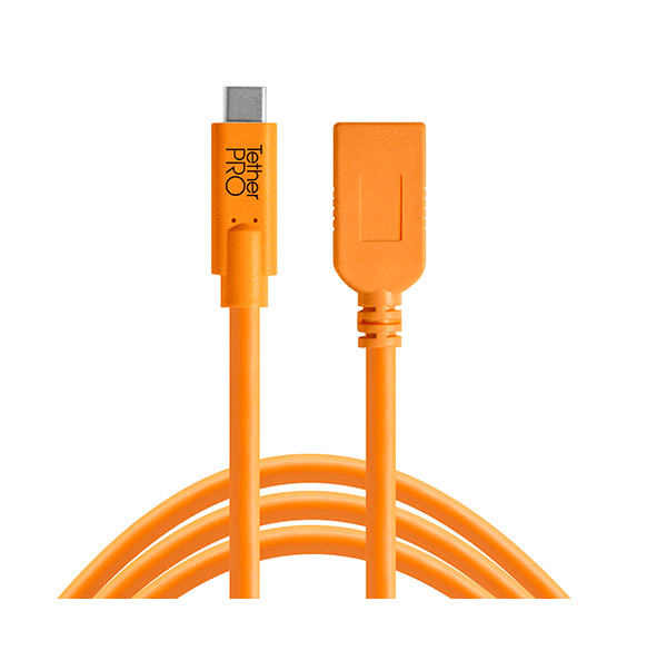 Tether Tools TetherPro Adaptador USB-C a USB Hembra (extensor) 4,6m naranja