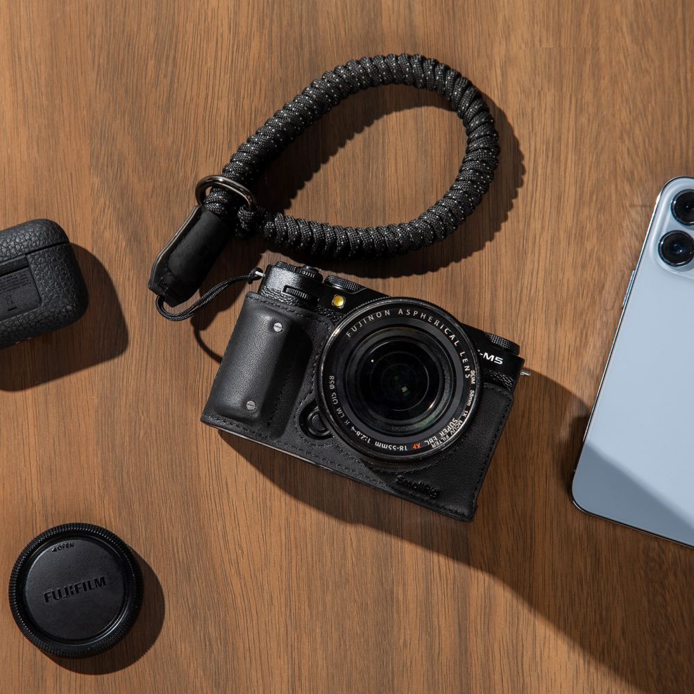 SmallRig 4879 Kit de media funda de piel para cámara Fujifilm X-M5, negro