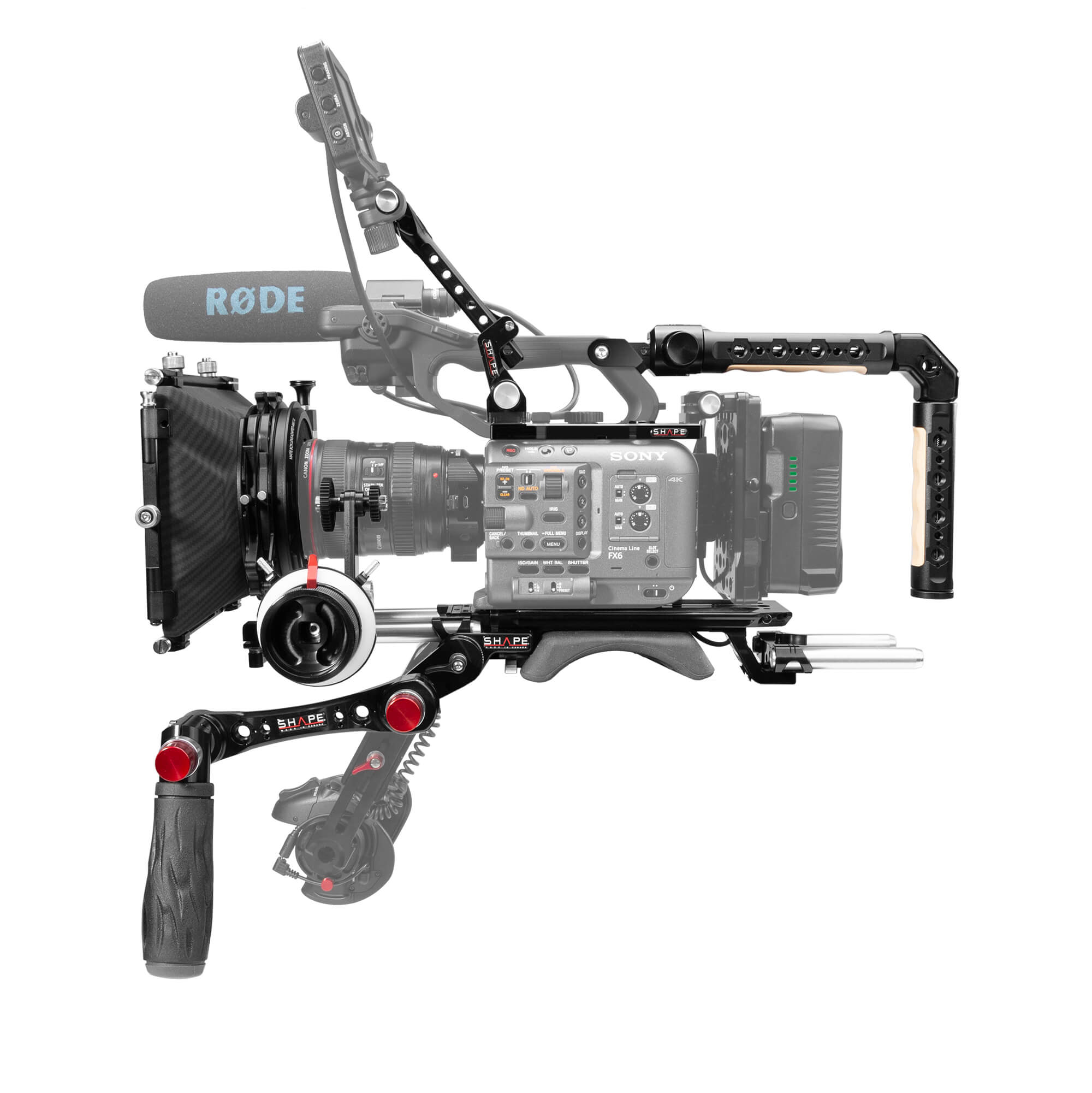 Forma Placa base Sony FX6, placa superior, asa superior del controlador, soporte VF, caja mate, follow focus pro