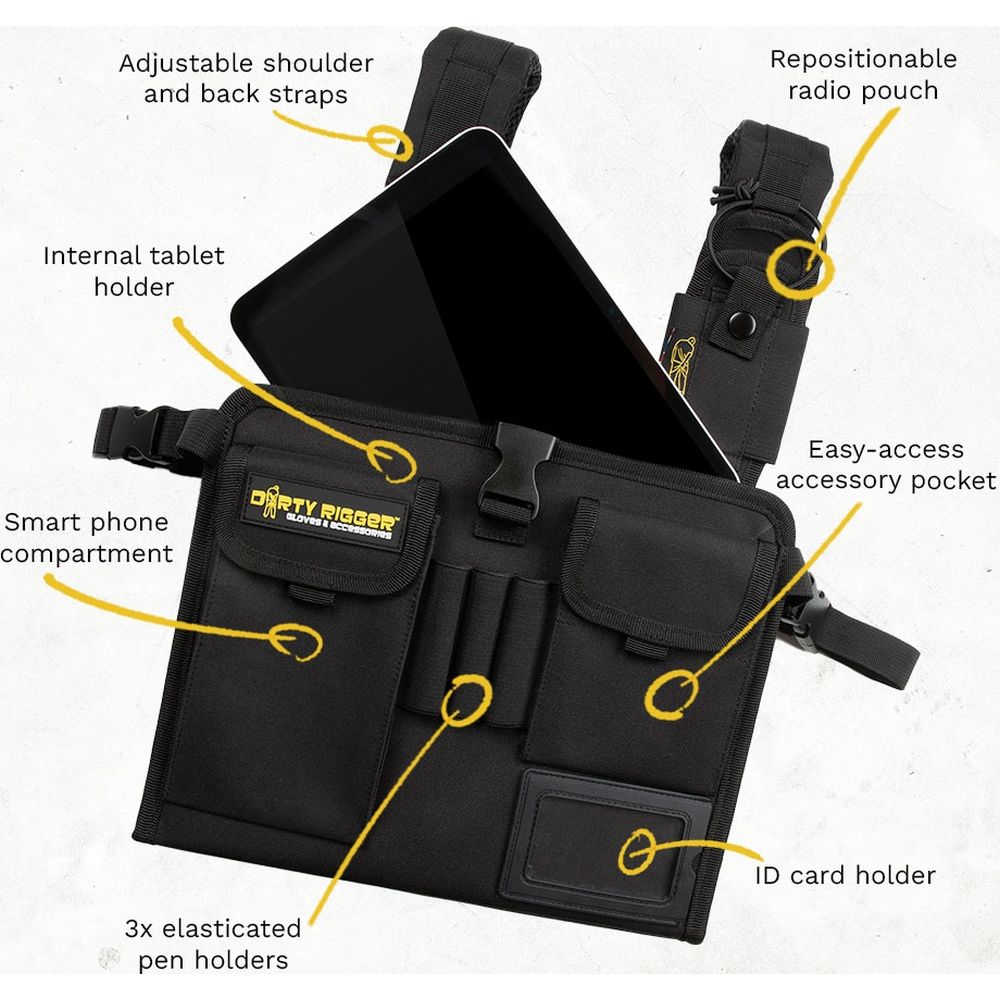 Dirty Rigger Chest Mate Pro, soporte para tableta manos libres Dirty Rigger
