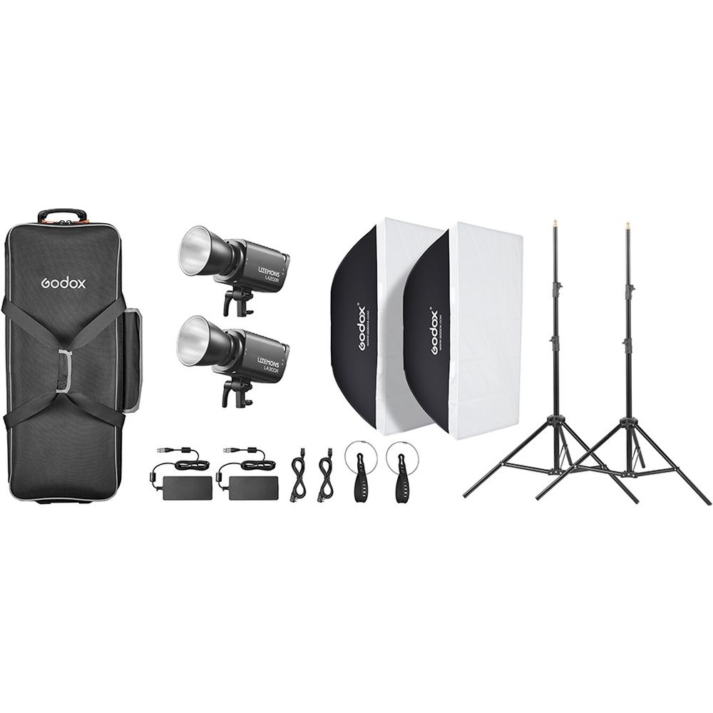 Kit de 2 luces de vídeo LED RGB Godox Litemons LA300R K2 (negro)