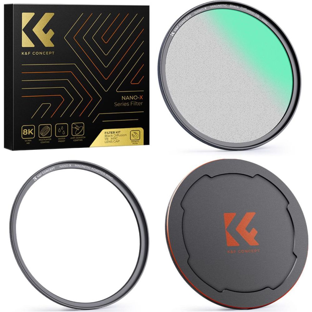 Filtro de niebla negro magnético K&F Concept Nano X de 1/8" - 49 mm