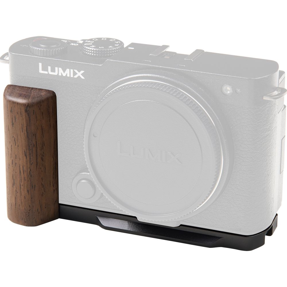 Placa de montaje en forma de L SmallRig 5945 con mango de madera para Panasonic S9