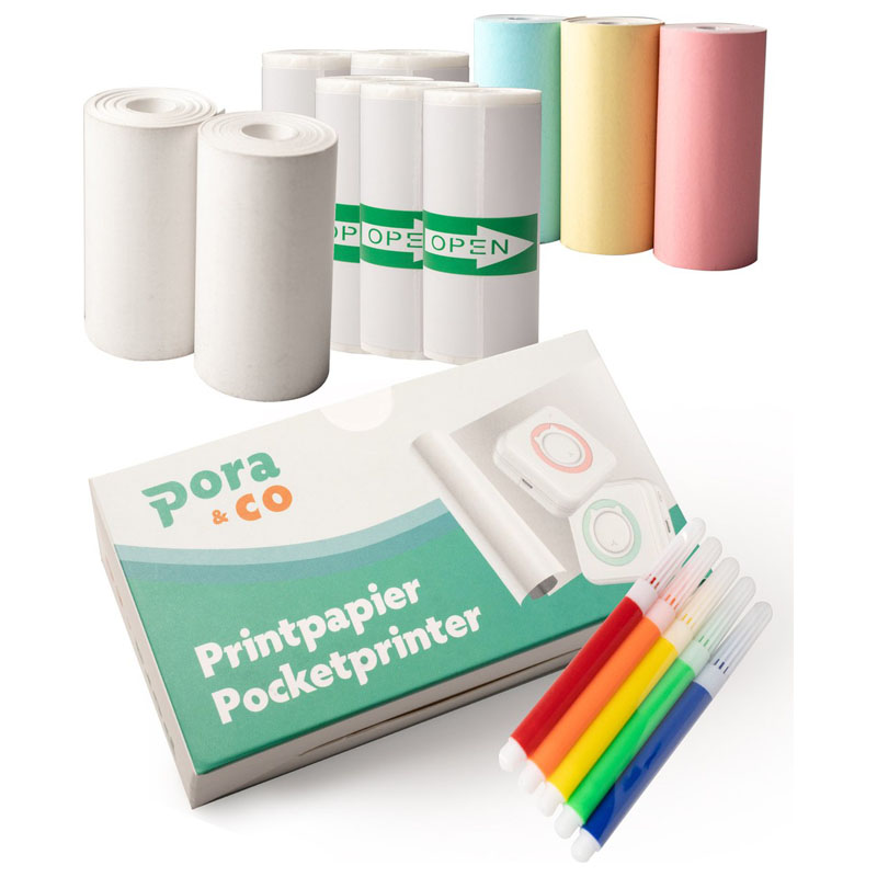 Recambio para impresora fotográfica Pora&co: papel y pegatinas