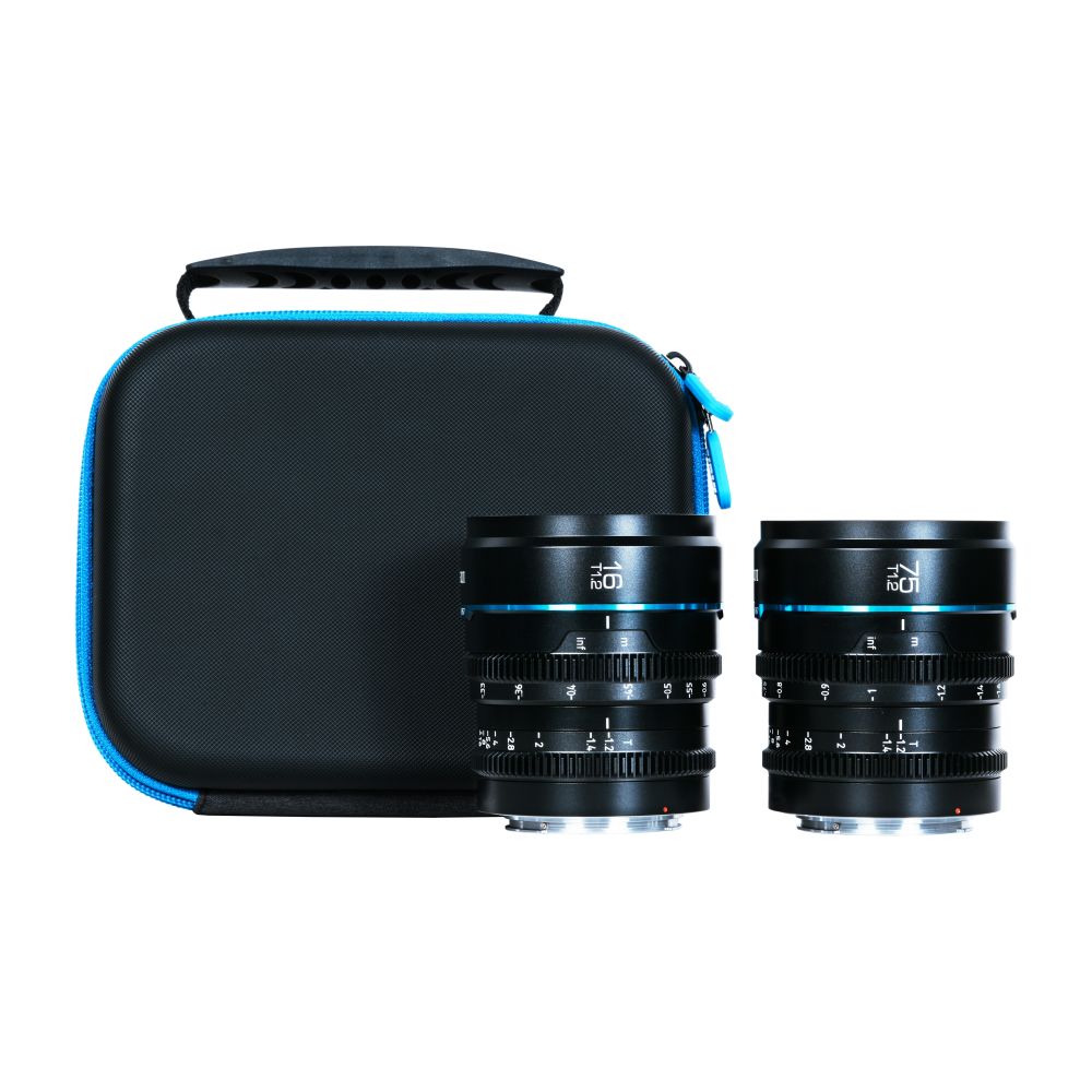 Sirui Nightwalker Juego de 2 lentes de cine T1.2 S35 de 16 mm y 75 mm (montura M4/3, negro)