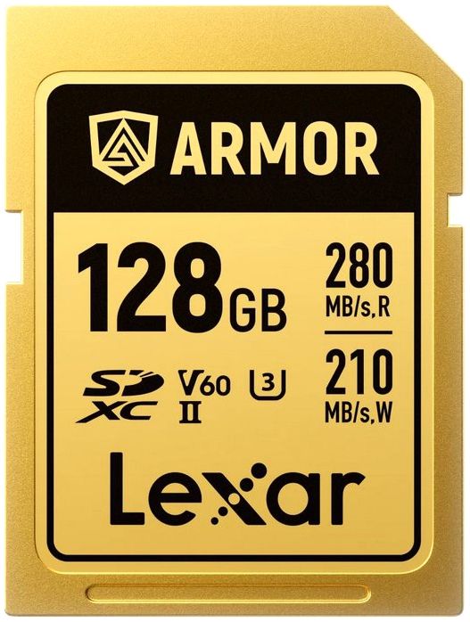 Lexar Professional Gold Armor Tarjeta SD UHS-II V60 R280/W210 MB/s IP68 - 128GB
