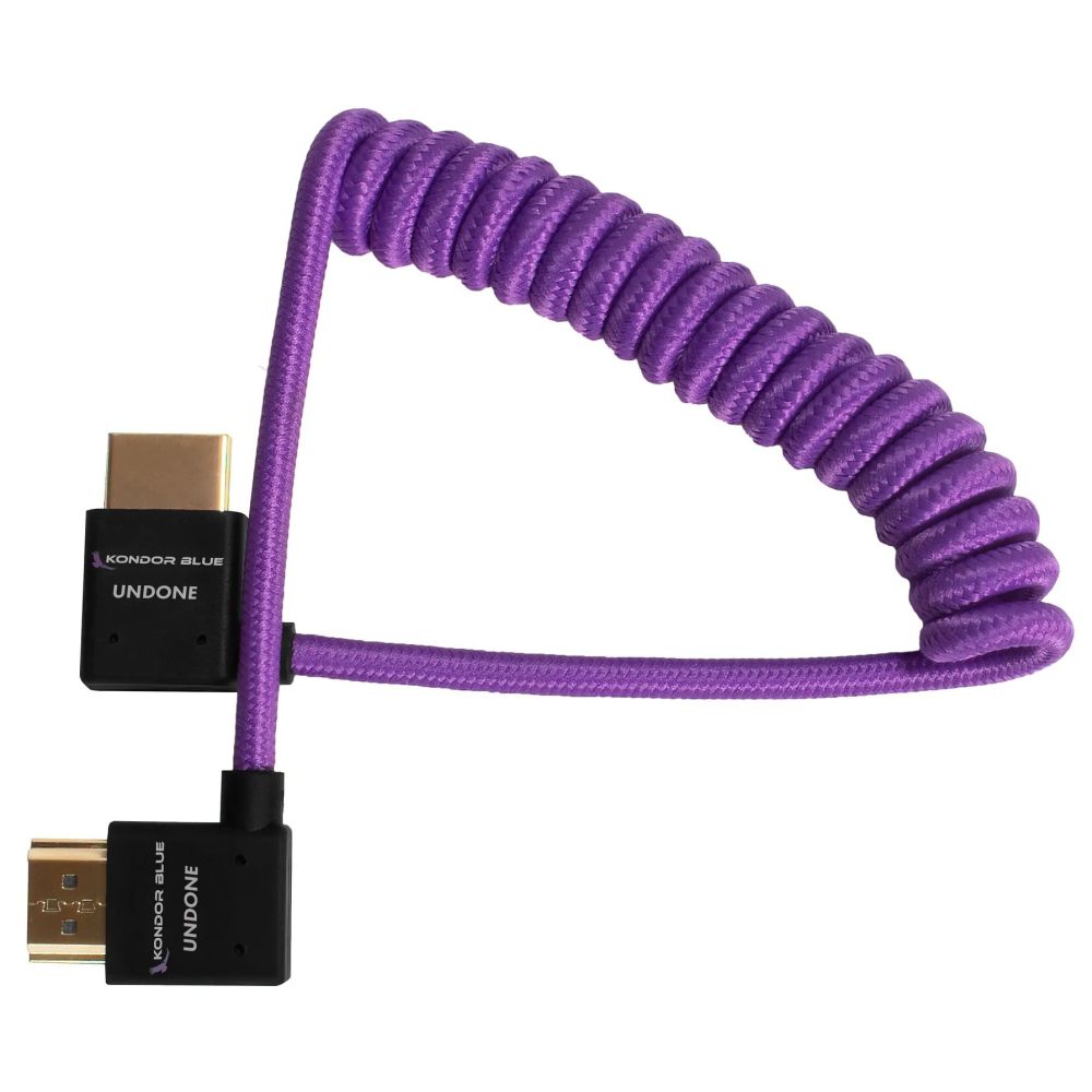 Kondor Azul Gerald Cable HDMI angulado completo 12"-24" rizado, morado