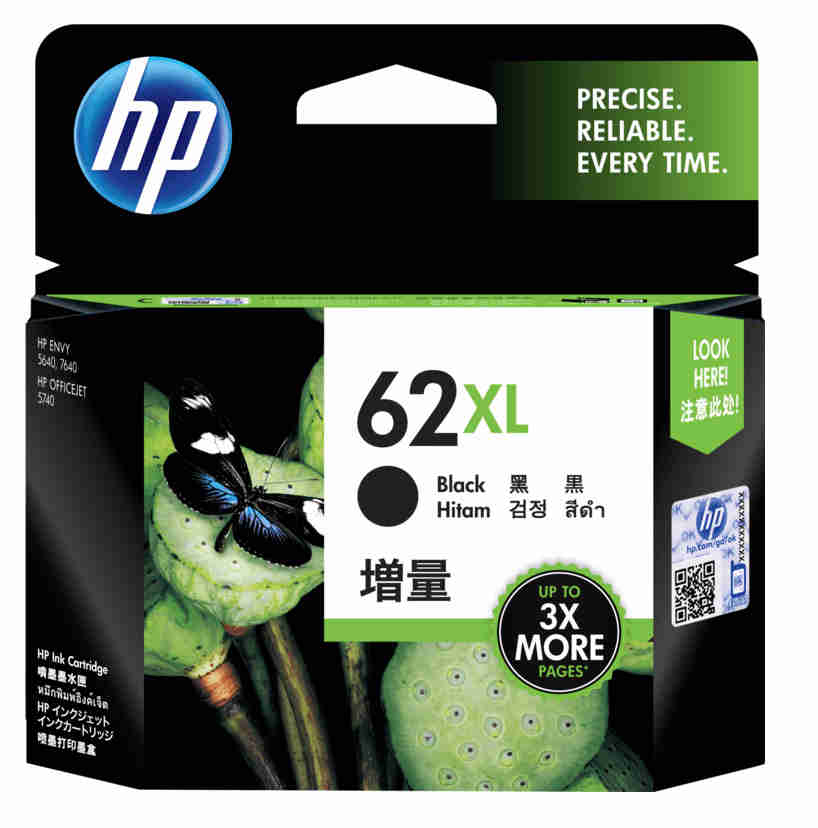 Cartucho de tinta negro HP 62XL