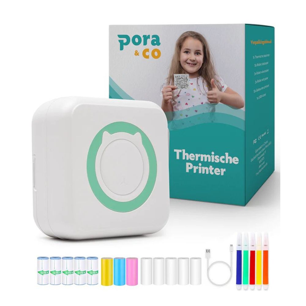 Pora&Co Mini impresora fotográfica para smartphone, verde