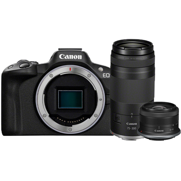 Canon EOS R50 + RF-S 18-45 + RF 75-300mm double zoom kit