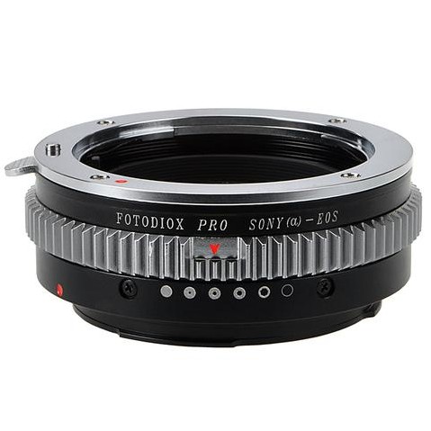 Adaptador de montura de objetivo Fotodiox Pro - Objetivo DSLR Sony Alpha con montura A (y Minolta AF) a cuerpo de cámara SLR Canon con montura EOS (EF, EF-S), con dial de control de apertura incorporado