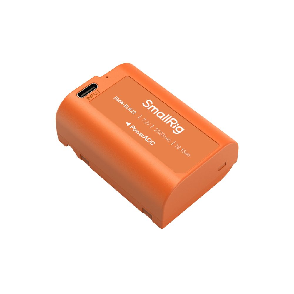 Batería recargable USB-C para cámara SmallRig 4979 DMW-BLK22, naranja
