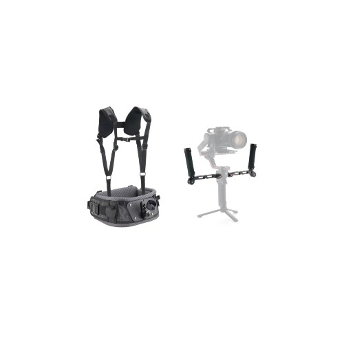The Tilta GSS-T04-DHB2 is lightweight and combines an ergonomic stabilisation vest with a dual-handle bracket for the DJI Ronin RS 2, RS C, RS 3 or RSC 3 Pro gimbal.