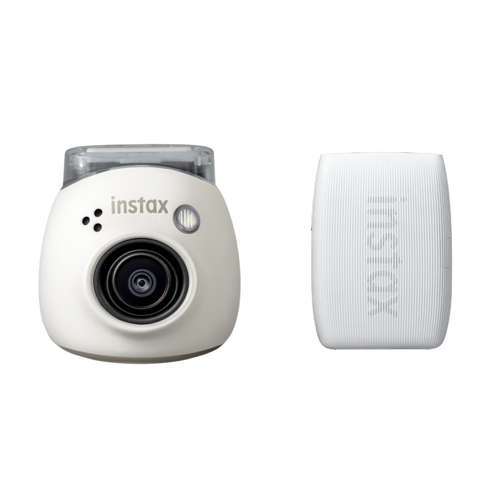 Cámara digital Fujifilm INSTAX PAL, Blanco Lechoso + impresora mini Link 3, Blanco Arcilla