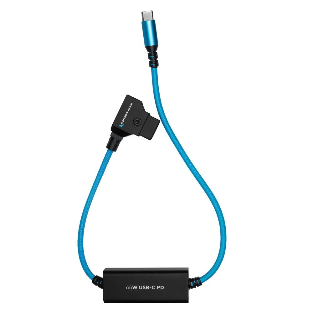 Cable de suministro de energía Kondor azul de 16" D-Tap a USB C para R5C